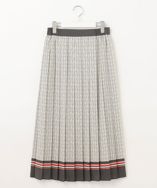 自由区 【セットアップ対応・洗える】モノグラムプリント スカート ベージュ×スレート