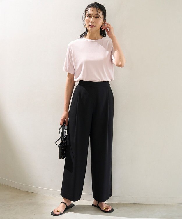 UNFILO サマーセットアップ ワイドパンツ ブラック