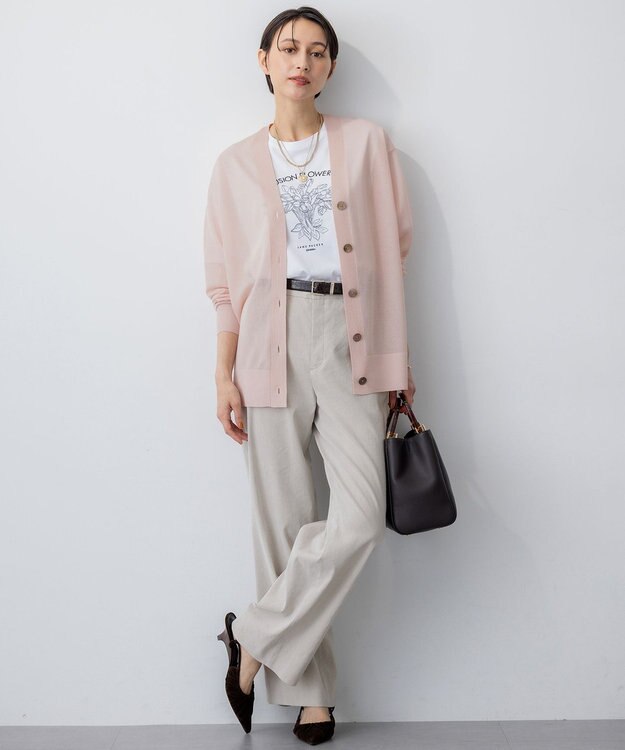 23区 【CanCam10月号掲載/CLASSY.10月号掲載】シャイニーシアー カーディガン ピンク系