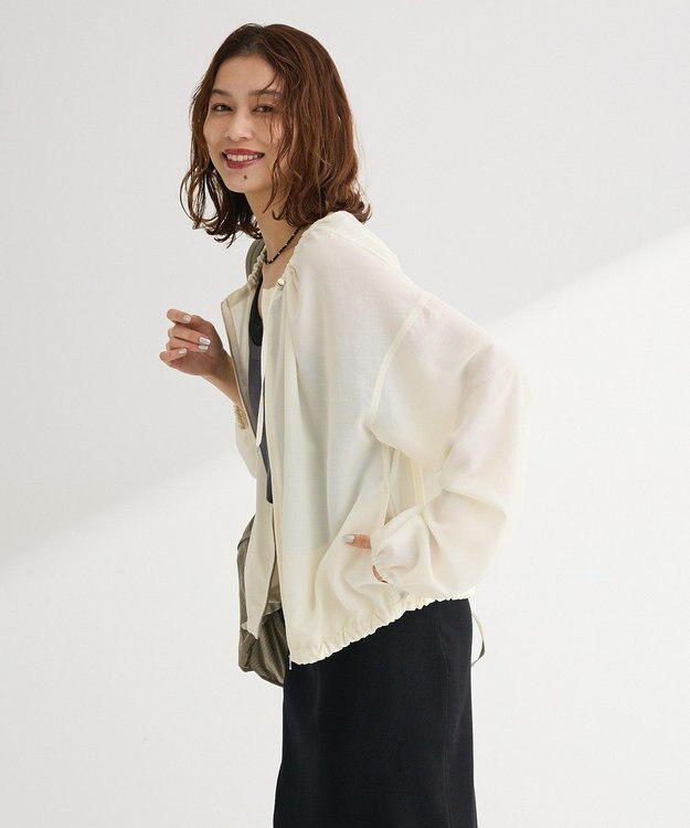 Green Parks ドロストネックシアーブルゾン Ecru