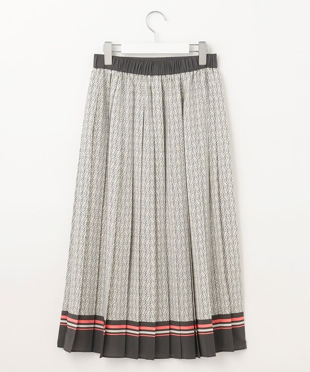 自由区 【セットアップ対応・洗える】モノグラムプリント スカート ベージュ×スレート