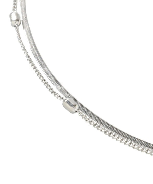 Green Parks 【ステンレス】スネーク２連ネックレス Silver