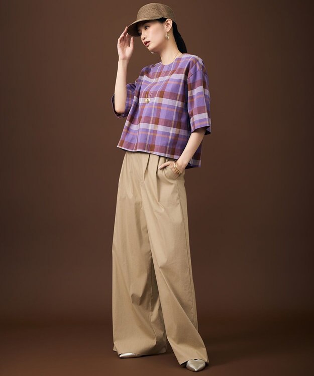 自由区 ファンクショナル2タックワイド パンツ ベージュ