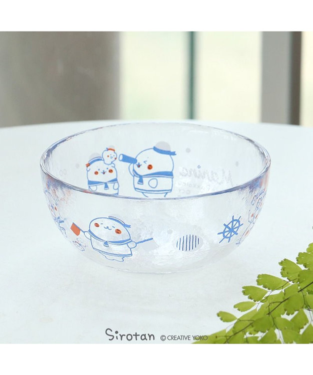 Mother garden しろたん ガラスボウル 《マリン柄》径12cm -