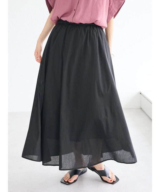 CRAFT STANDARD BOUTIQUE インド綿Ａラインスカート Black