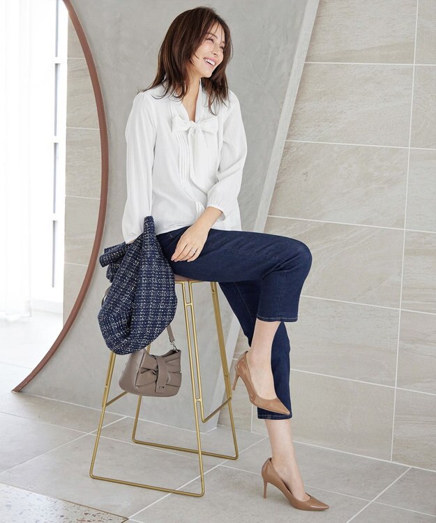 Tiaclasse 【新色追加・洗える】リボンタイブラウス オフホワイト