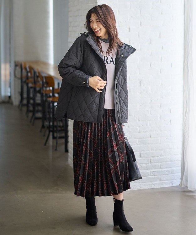 ANY 【洗濯機可/撥水】ダイヤキルトブルゾン ブラック