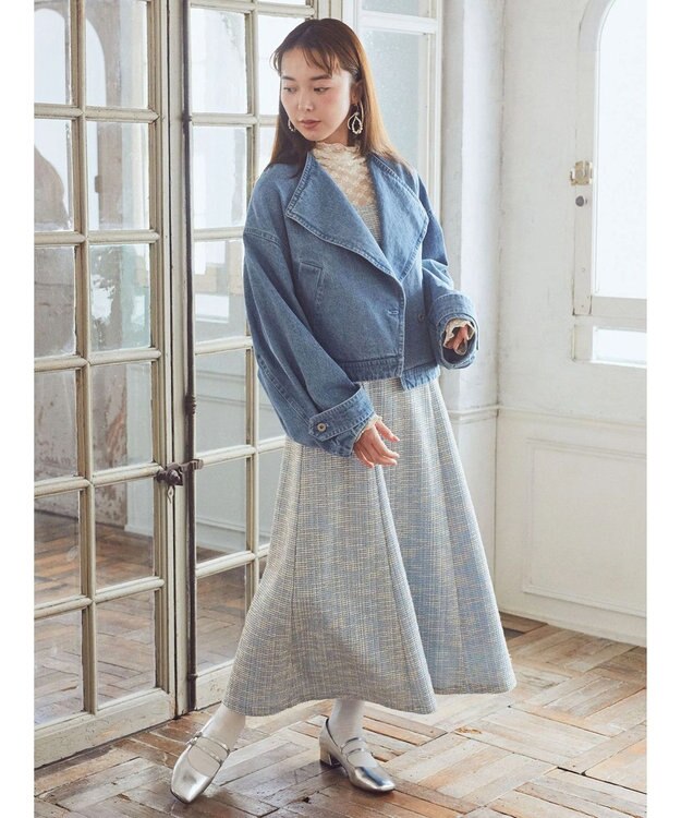 earth music&ecology ツイードワンピース Blue