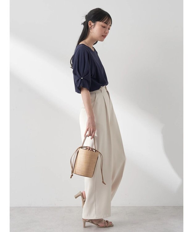 earth music&ecology タックスリーブプルオーバー Navy