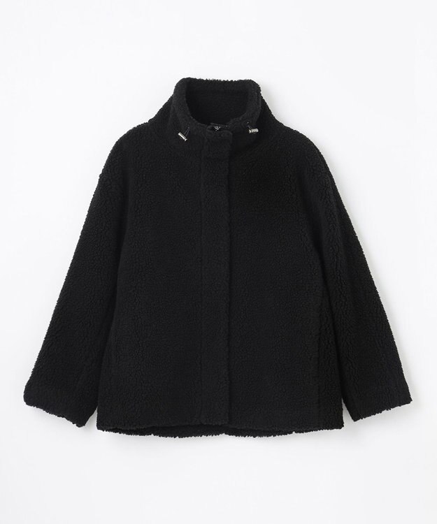 ANY 【洗濯機可能】ボアスタンドカラーブルゾン ブラック