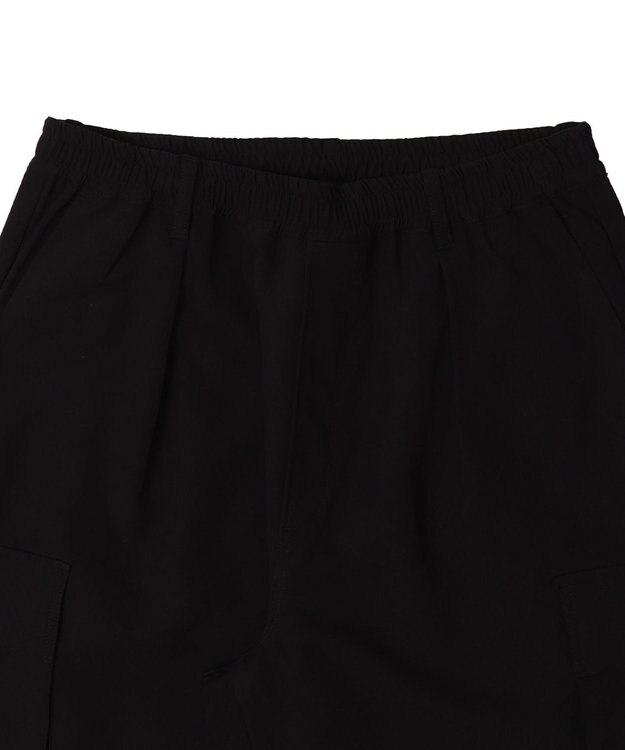 WEGO 【ウエストゴム/MLサイズ展開】イージーワイドカーゴスラックス ブラック