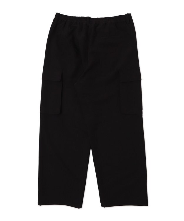 WEGO 【ウエストゴム/MLサイズ展開】イージーワイドカーゴスラックス ブラック