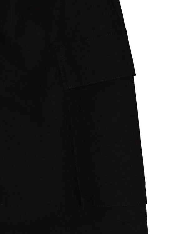 WEGO 【ウエストゴム/MLサイズ展開】イージーワイドカーゴスラックス ブラック