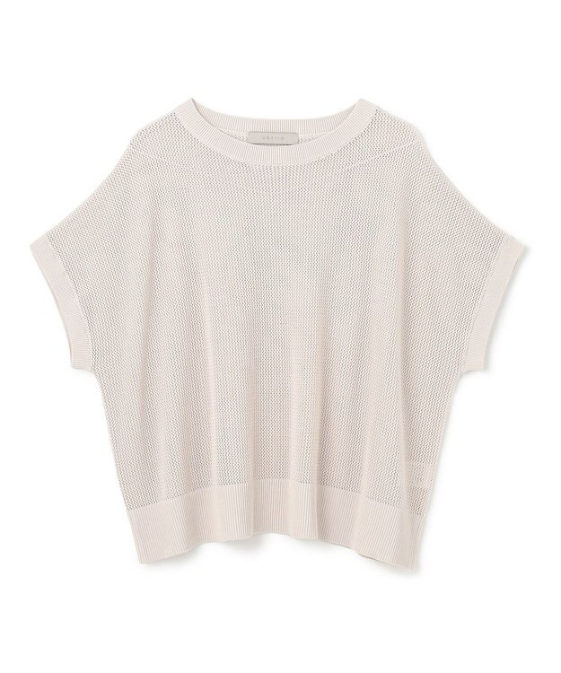 UNFILO L メッシュ ハーフスリーブ プルオーバー ベージュ