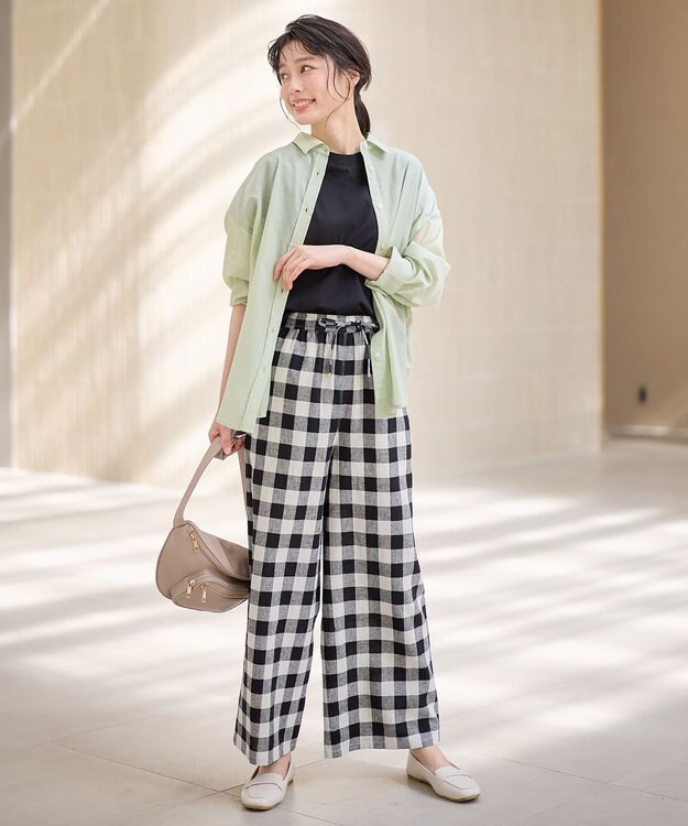 ANY L シアーシャツブラウス グリーン