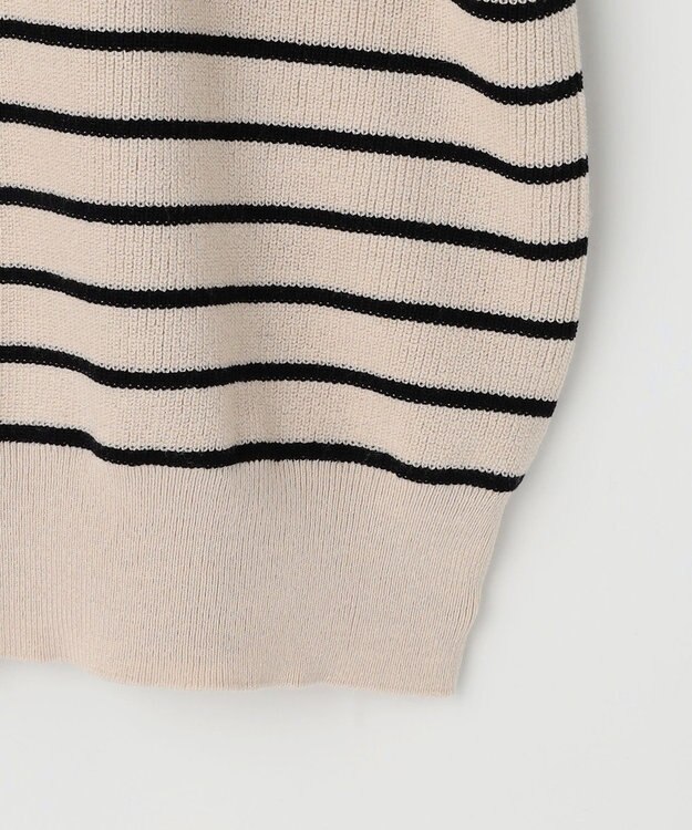 ANY 【8色展開】Vネックデイリーニット ベージュ×ブラック