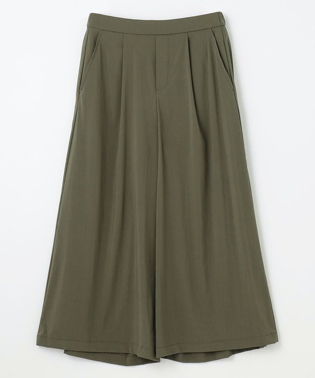 ANY L 【UVケア/接触冷感/洗濯機可/ウエストゴム】清涼リラックスクロップドパンツ カーキ