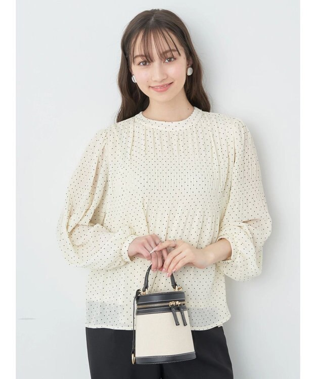 earth music&ecology マジョリカプリーツブラウス Dot