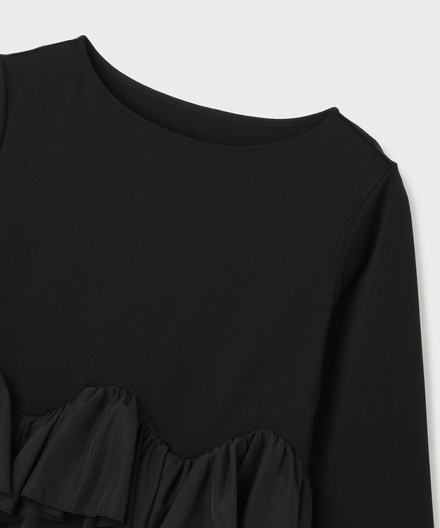 GRACE CONTINENTAL タフタフリルカットトップ ブラック