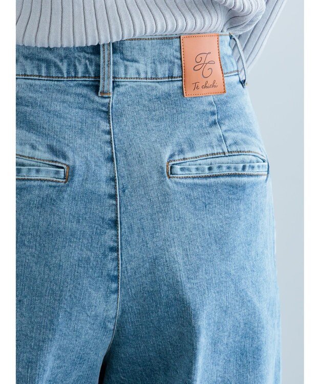 Te chichi ワイドデニムパンツ サックスブルー