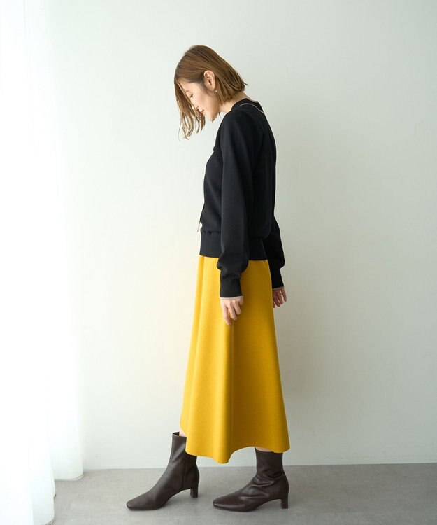 YECCA VECCA メルトンジャージーAラインスカート Yellow