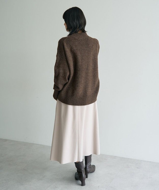 YECCA VECCA メルトンジャージーAラインスカート Gray Beige