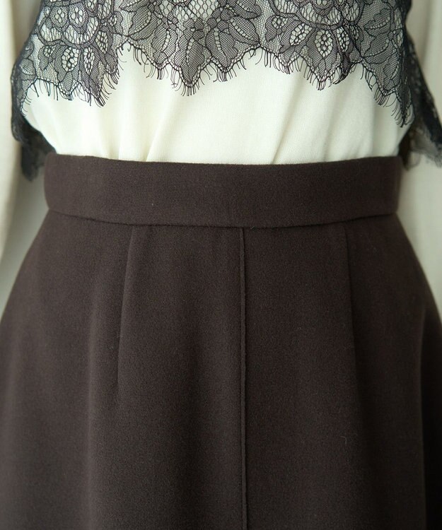 YECCA VECCA メルトンジャージーAラインスカート Brown