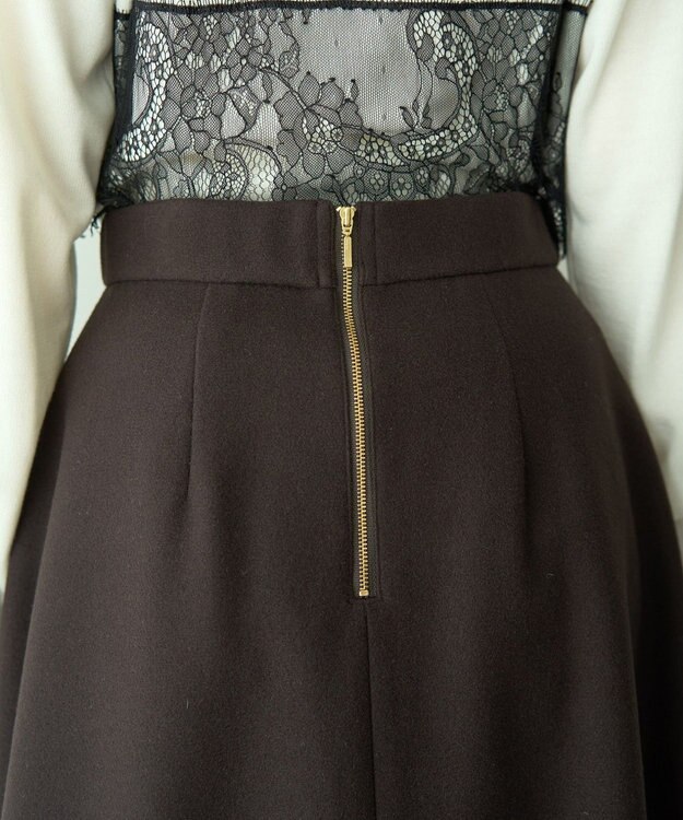 YECCA VECCA メルトンジャージーAラインスカート Brown