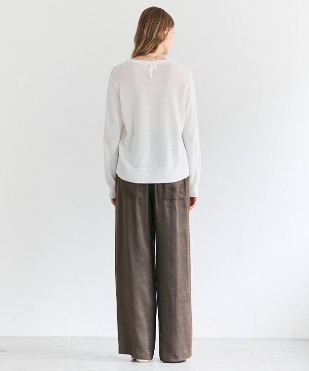 BEIGE， ARSENOPY / コットンドライタッチ Vネックニット Ecru