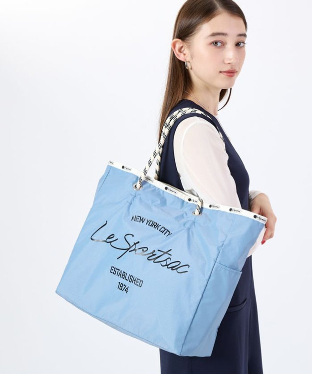 LeSportsac LARGE 2 WAY TOTE/2ウェイスレートブルー/パールシャイン 2ウェイスレートブルー/パールシャイン