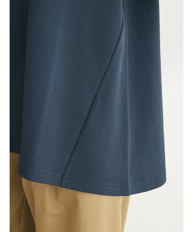 Green Parks ぽこぽこ７分袖カットプルオーバー Navy