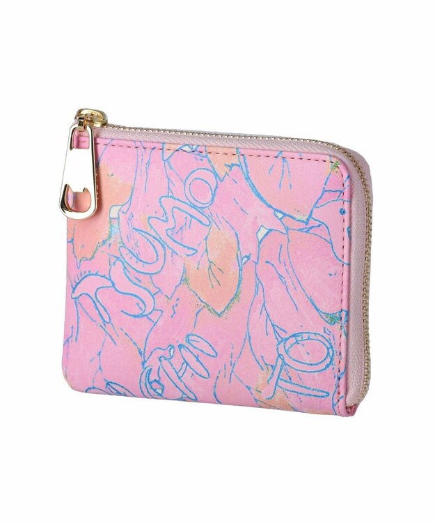 tsumori chisato CARRY 葉っぱ Lファスナー2つ折り財布 ピンク