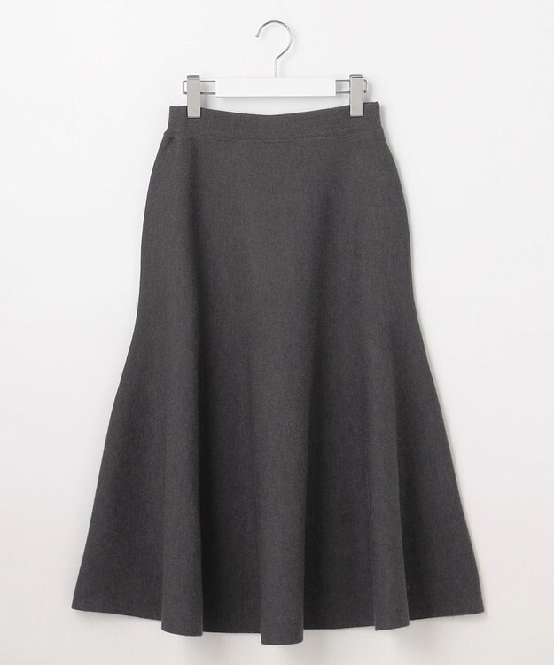 自由区 S 【セットアップ対応・洗える】ウールミラノニット スカート チャコール