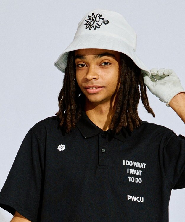 PW CIRCULUS 【手洗い洗濯可 / 小さくたためる】【UNISEX】NEW！ポケッタブルバケットハット  ゴルフ ホワイト系