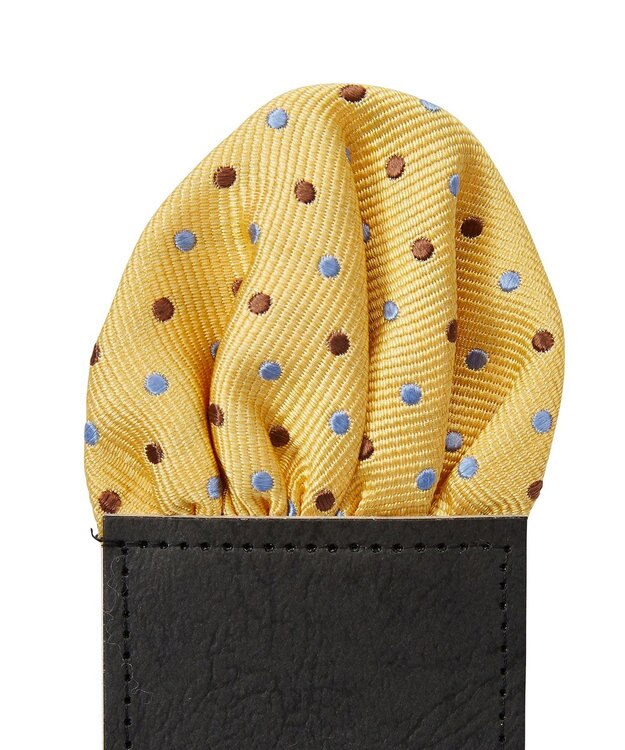 MIKI HOUSE HOT BISCUITS 【ミキハウス】 ドット柄ネクタイ(ポケットチーフ付) カラシ