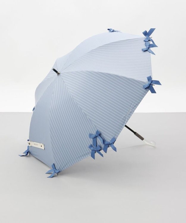 AURORA 【 JILL STUART（ジル スチュアート）】・WEB限定・　リボン付き晴雨兼用パラソル(長傘) サックス