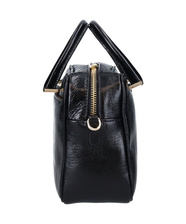 INTER-CHAUSSURES 【CHRISTIAN VILLA】スクエアレザーハンドバッグ ブラック