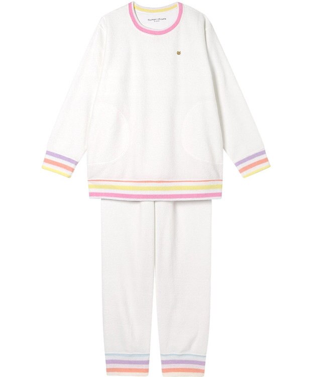 tsumori chisato SLEEP ツモリチサト パジャマ パイル(本体) あったか 長袖 長ズボン レディース UDW405 /ワコール アイボリー