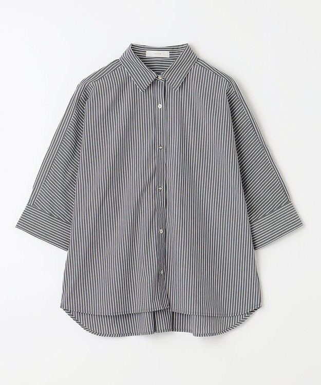 ANY 【UVケア/接触冷感/洗濯機可能】クールＵＶドルマンシャツ グレーストライプ