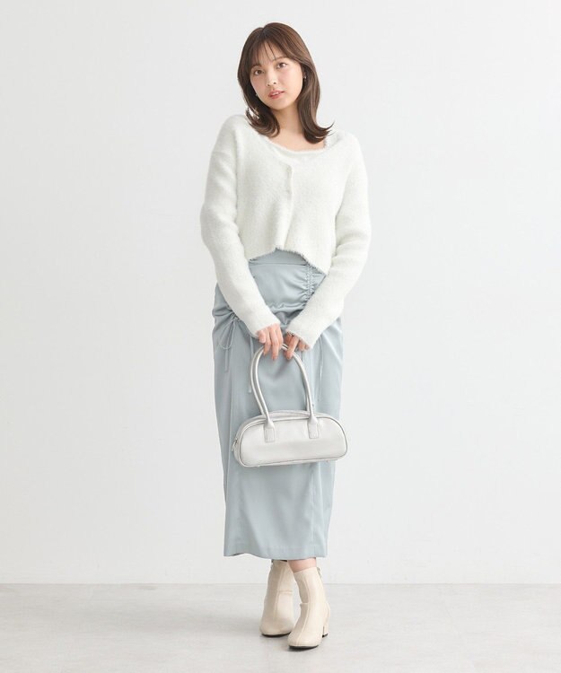 earth music&ecology フロントドロストリボンナロースカート Mint Green