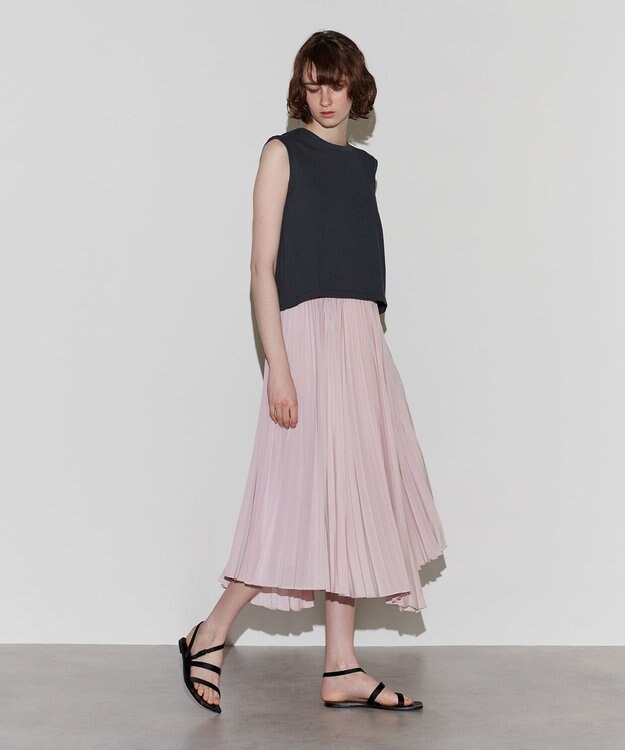 NAVE 【Nave　洗える】プリーツサテン スカート ピンク系