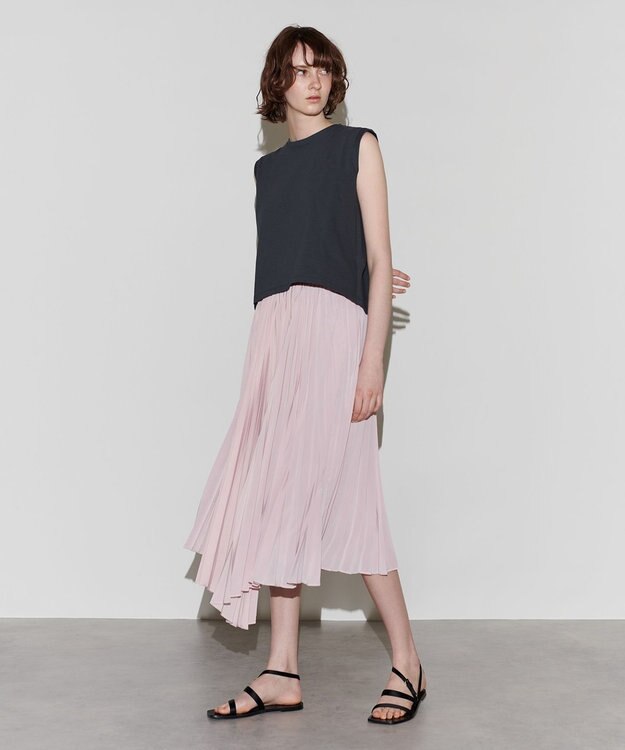 NAVE 【Nave　洗える】プリーツサテン スカート ピンク系