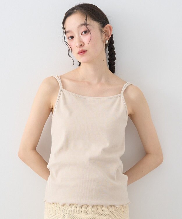 earth music&ecology パールストラップキャミソール Light Beige
