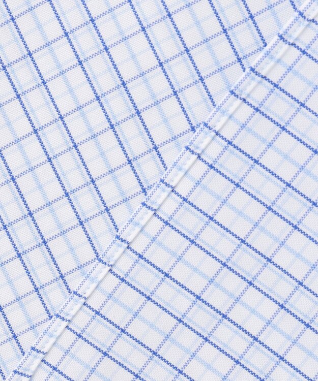 J.PRESS MEN 【PREMIUM PLEATS / 形態安定】タッタソールチェック ドレスシャツ / B.D. サックスブルー系3