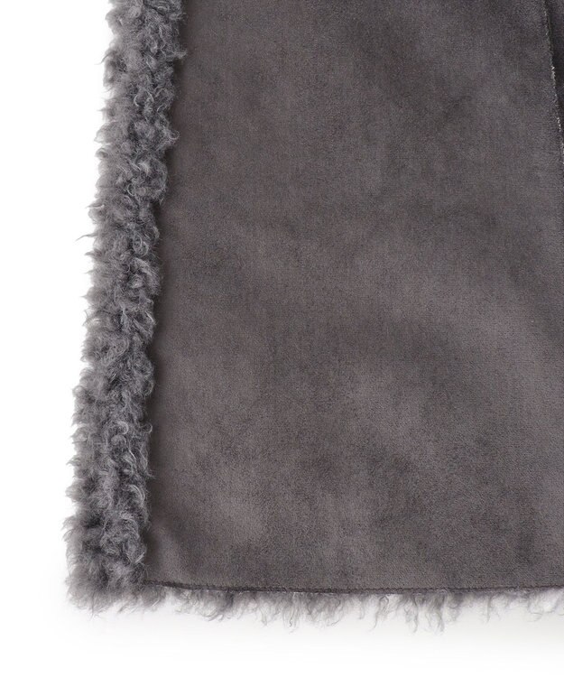 ICB 【リバーシブル着用可能】フェイクムートン ジレ チャコール系