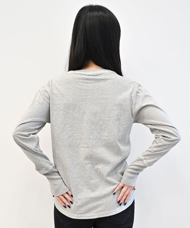 caqu caqu x good on long sleeve pocket tee リラックスフィットポケットTシャツ ash