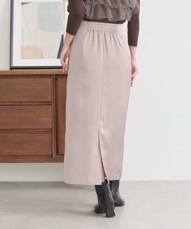 earth music&ecology フロントドロストリボンナロースカート Mocha