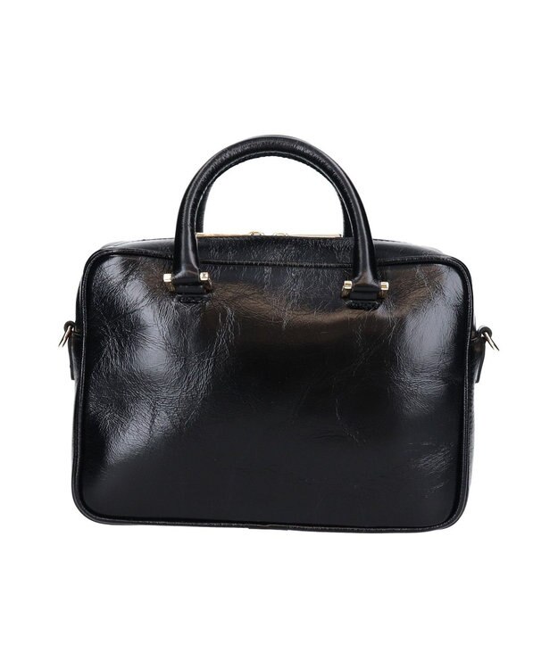 INTER-CHAUSSURES 【CHRISTIAN VILLA】スクエアレザーハンドバッグ ブラック
