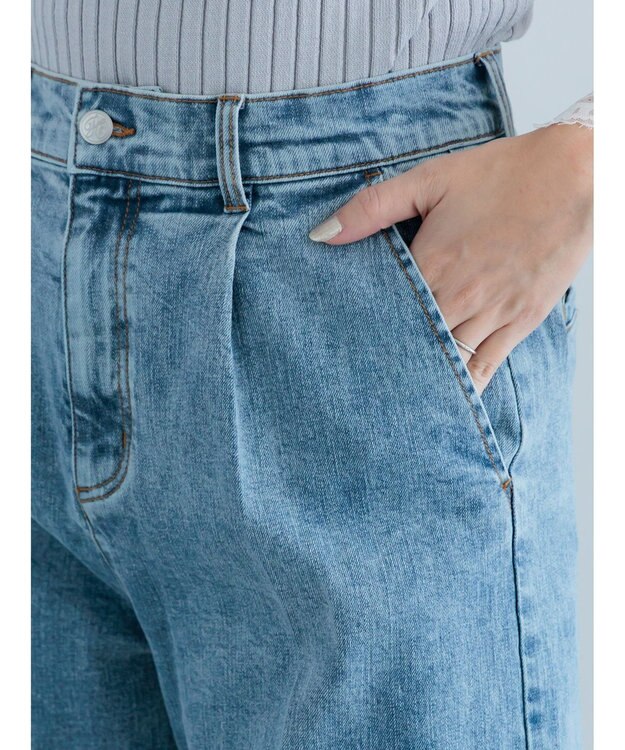 Te chichi ワイドデニムパンツ サックスブルー