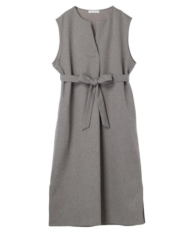 Green Parks ハイスペック共布リボン付ジャンスカ Gray Mixture